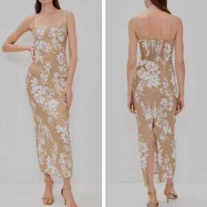 Reformation Frankie Linen Dress in Dune